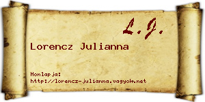 Lorencz Julianna névjegykártya